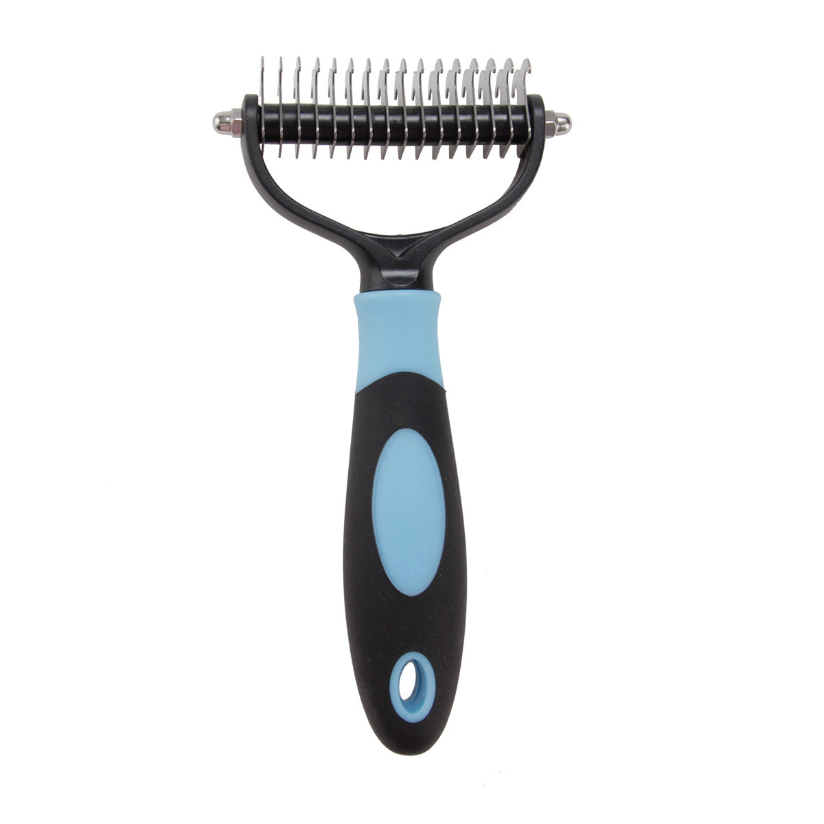 KFX-1519677 Pet Dematting Comb for Medium and Long-Haired Dogs and Cats - Stainless Steel Grooming Tool for Mat and Tangle Removal