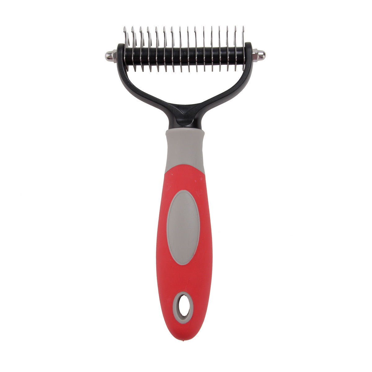KFX-1519677 Pet Dematting Comb for Medium and Long-Haired Dogs and Cats - Stainless Steel Grooming Tool for Mat and Tangle Removal