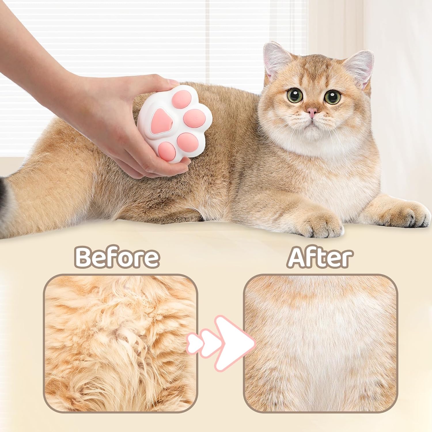 KFX-1521341 4-in-1 Steam Cat Brush for Grooming, Hair Removal, and Pet Massage