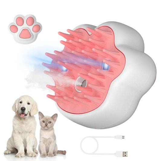 KFX-1521341 4-in-1 Steam Cat Brush for Grooming, Hair Removal, and Pet Massage