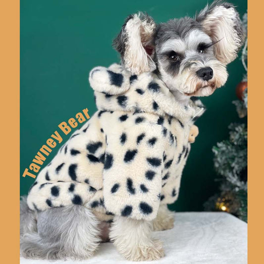 KFX-1522237 Warm Spotted Plush Coat for Dogs - Thick Coral Fleece, Autumn & Winter Friendly