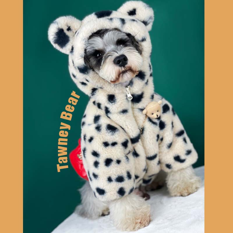 KFX-1522237 Warm Spotted Plush Coat for Dogs - Thick Coral Fleece, Autumn & Winter Friendly