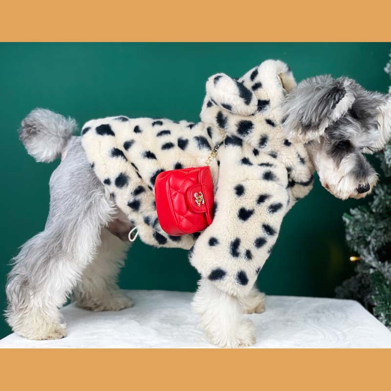 KFX-1522237 Warm Spotted Plush Coat for Dogs - Thick Coral Fleece, Autumn & Winter Friendly