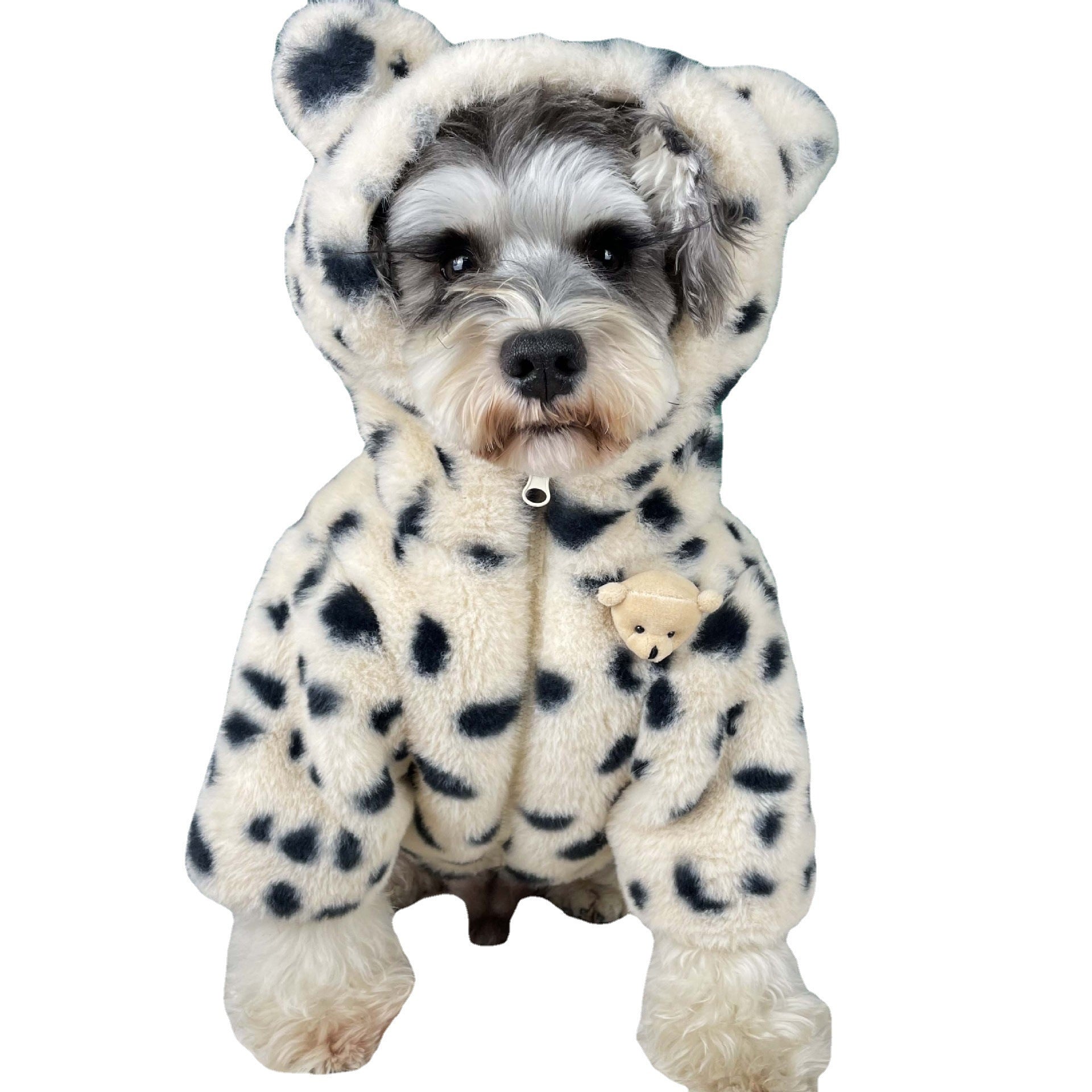 KFX-1522237 Warm Spotted Plush Coat for Dogs - Thick Coral Fleece, Autumn & Winter Friendly