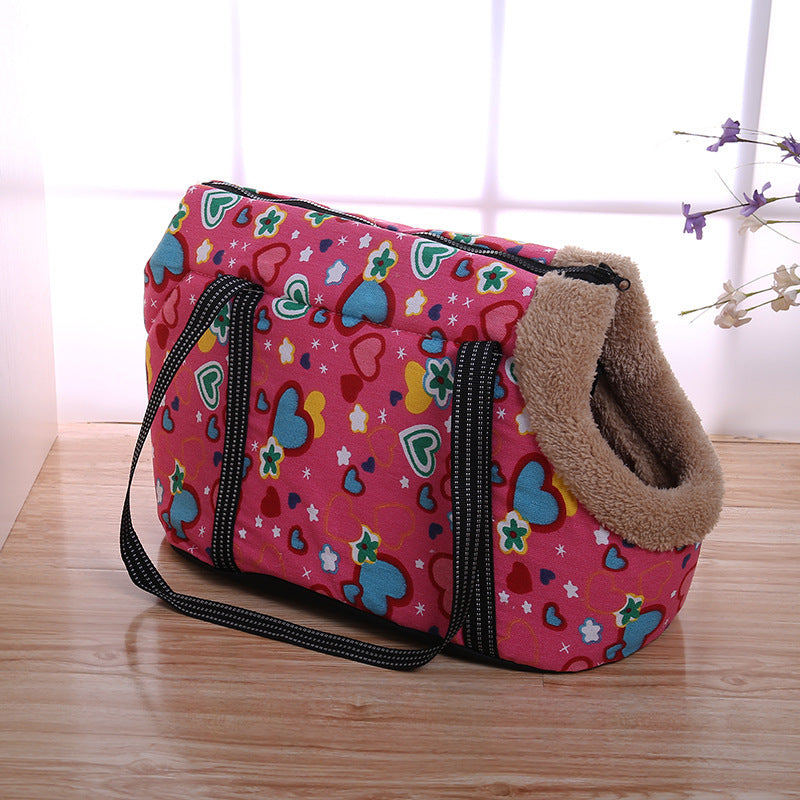 KFX-1523645 Breathable Mesh Travel and Outdoor Pet Bag in Love Pink, Plum Purple, and Pansy