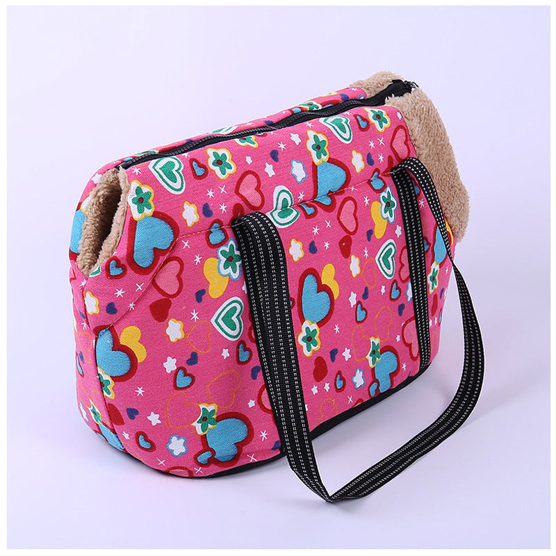 KFX-1523645 Breathable Mesh Travel and Outdoor Pet Bag in Love Pink, Plum Purple, and Pansy