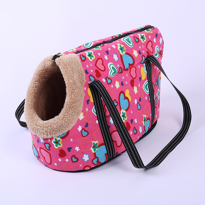KFX-1523645 Breathable Mesh Travel and Outdoor Pet Bag in Love Pink, Plum Purple, and Pansy