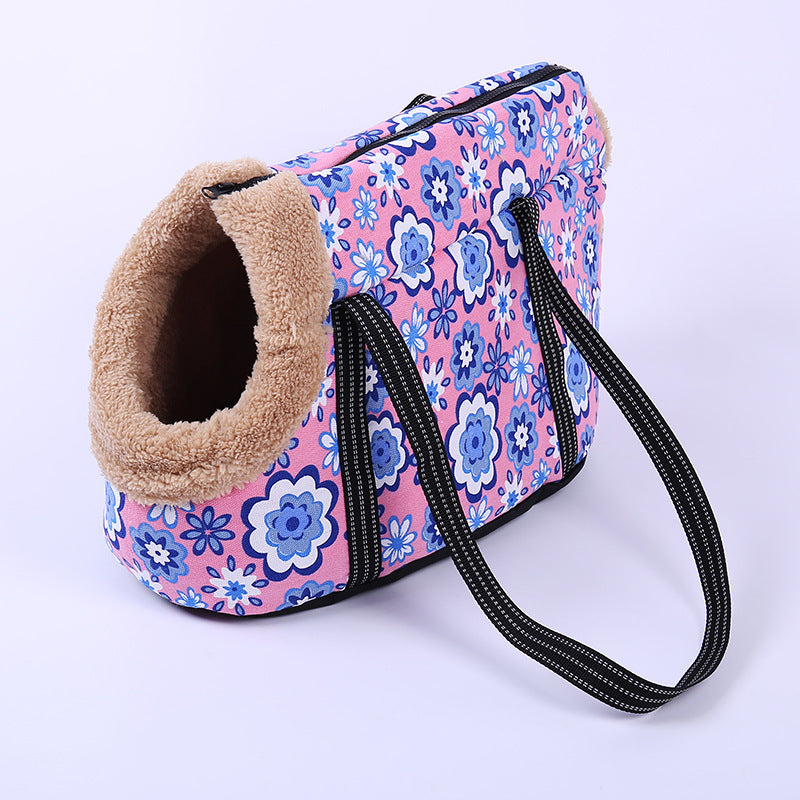 KFX-1523645 Breathable Mesh Travel and Outdoor Pet Bag in Love Pink, Plum Purple, and Pansy