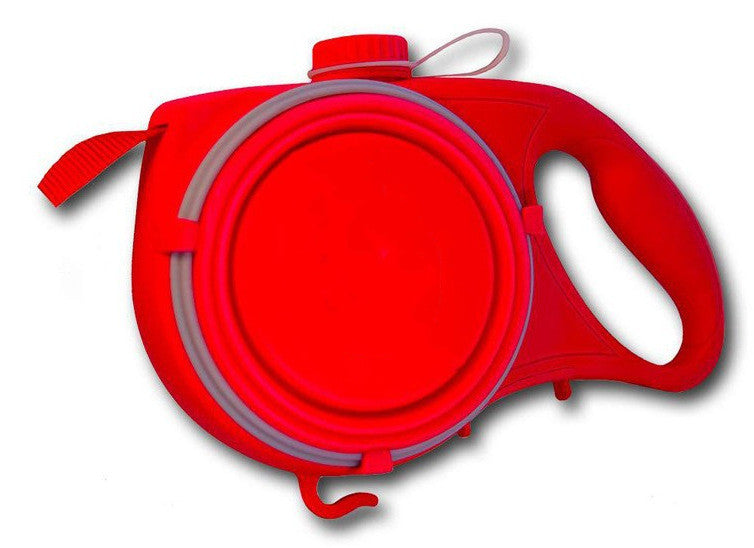 KFX-1525309 Retractable Multifunctional Pet Leash with Ergonomic Handle and Silicone Folding Bowl