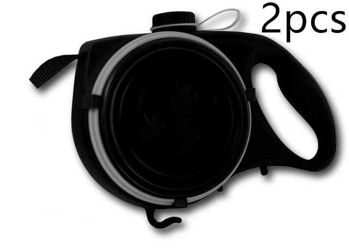 KFX-1525309 Retractable Multifunctional Pet Leash with Ergonomic Handle and Silicone Folding Bowl