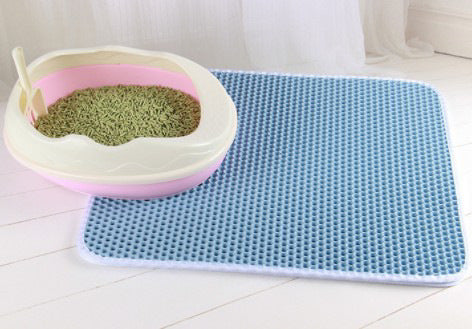 KFX-1525693 Double Layer EVA Pet Litter Mat - Cushioned, Multi-Size Options in Black, Beige, Pink, Gray, Blue, Brown