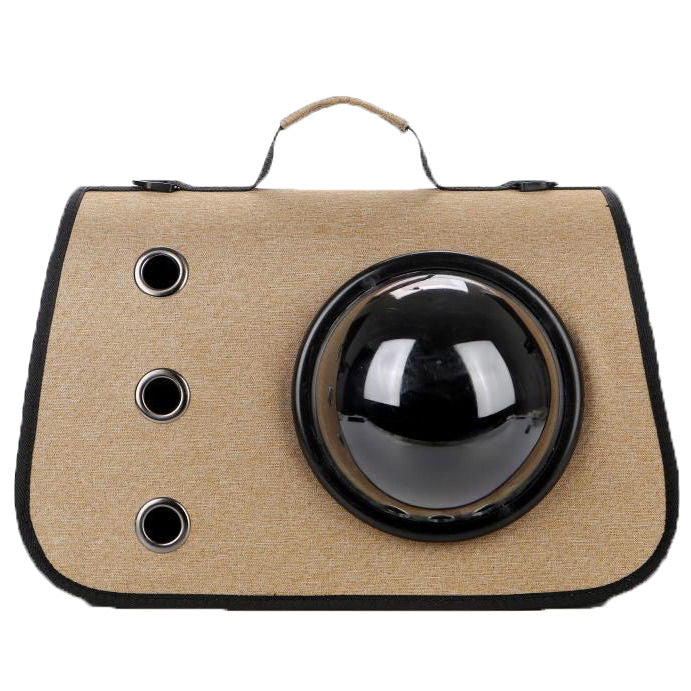KFX-1526077 Foldable Linen Pet Carrier Bag with Breathable Ventilation for Small Pets