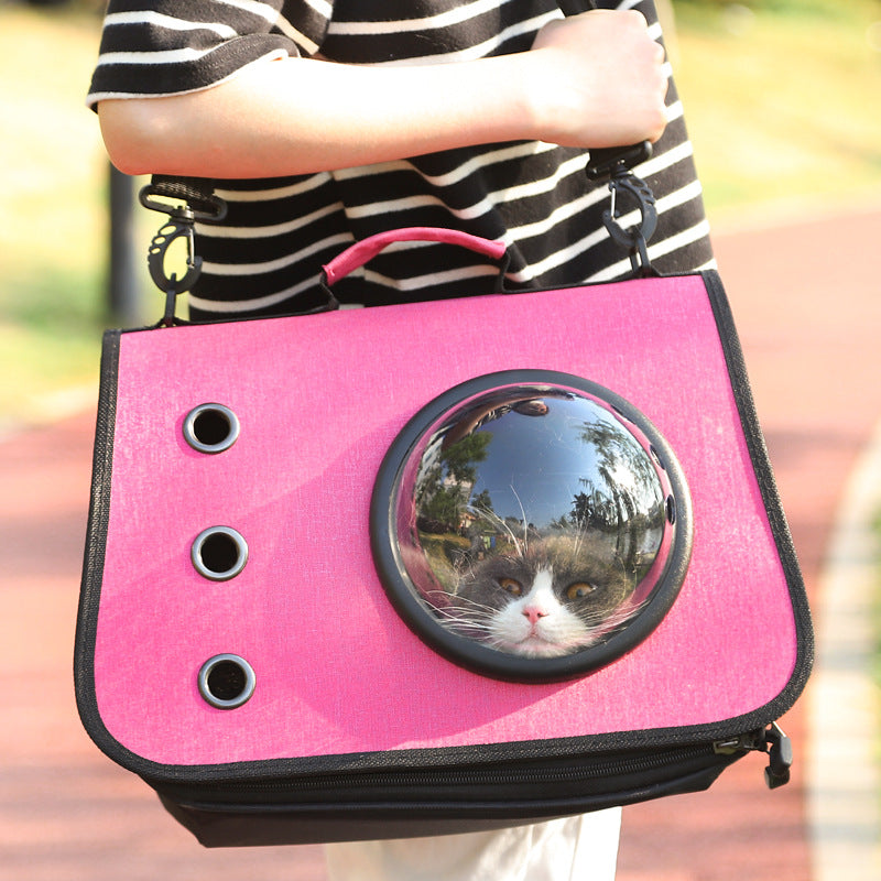 KFX-1526077 Foldable Linen Pet Carrier Bag with Breathable Ventilation for Small Pets