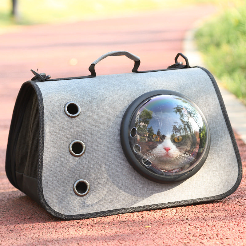 KFX-1526077 Foldable Linen Pet Carrier Bag with Breathable Ventilation for Small Pets