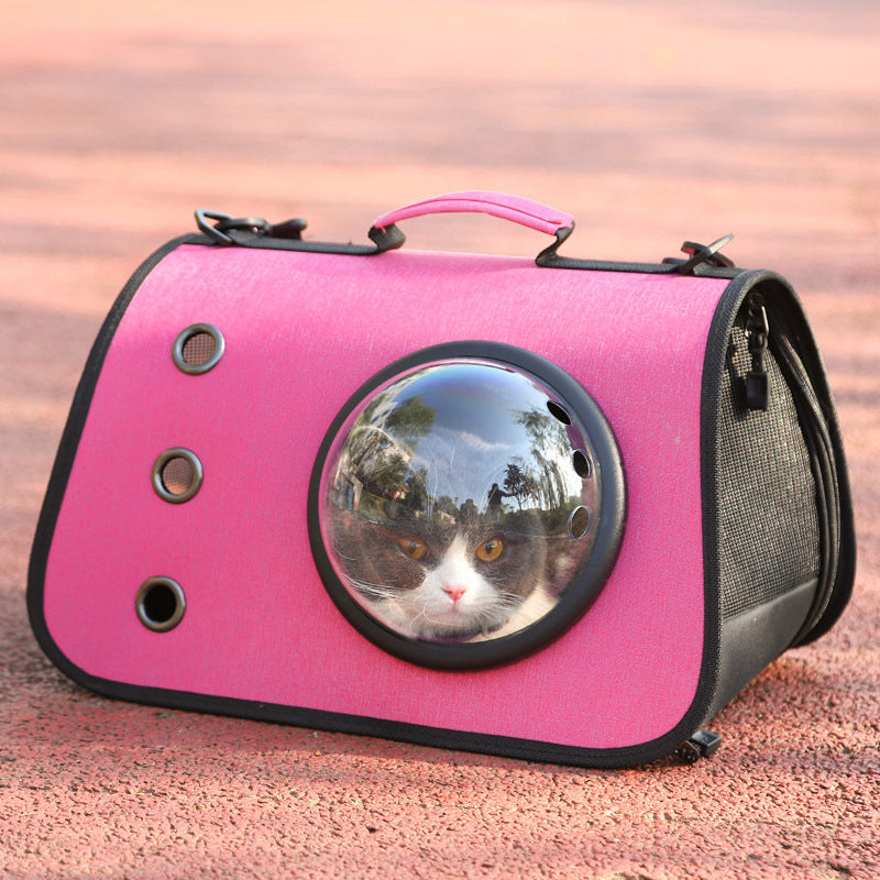 KFX-1526077 Foldable Linen Pet Carrier Bag with Breathable Ventilation for Small Pets