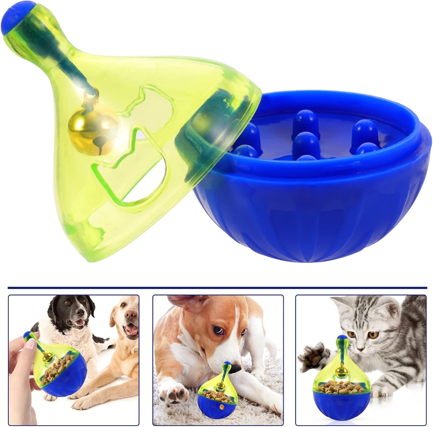 KFX-1527101 Interactive Pet Treat Dispenser Ball for Dogs and Cats - Slow Feeding Puzzle Toy with Tumbler Design