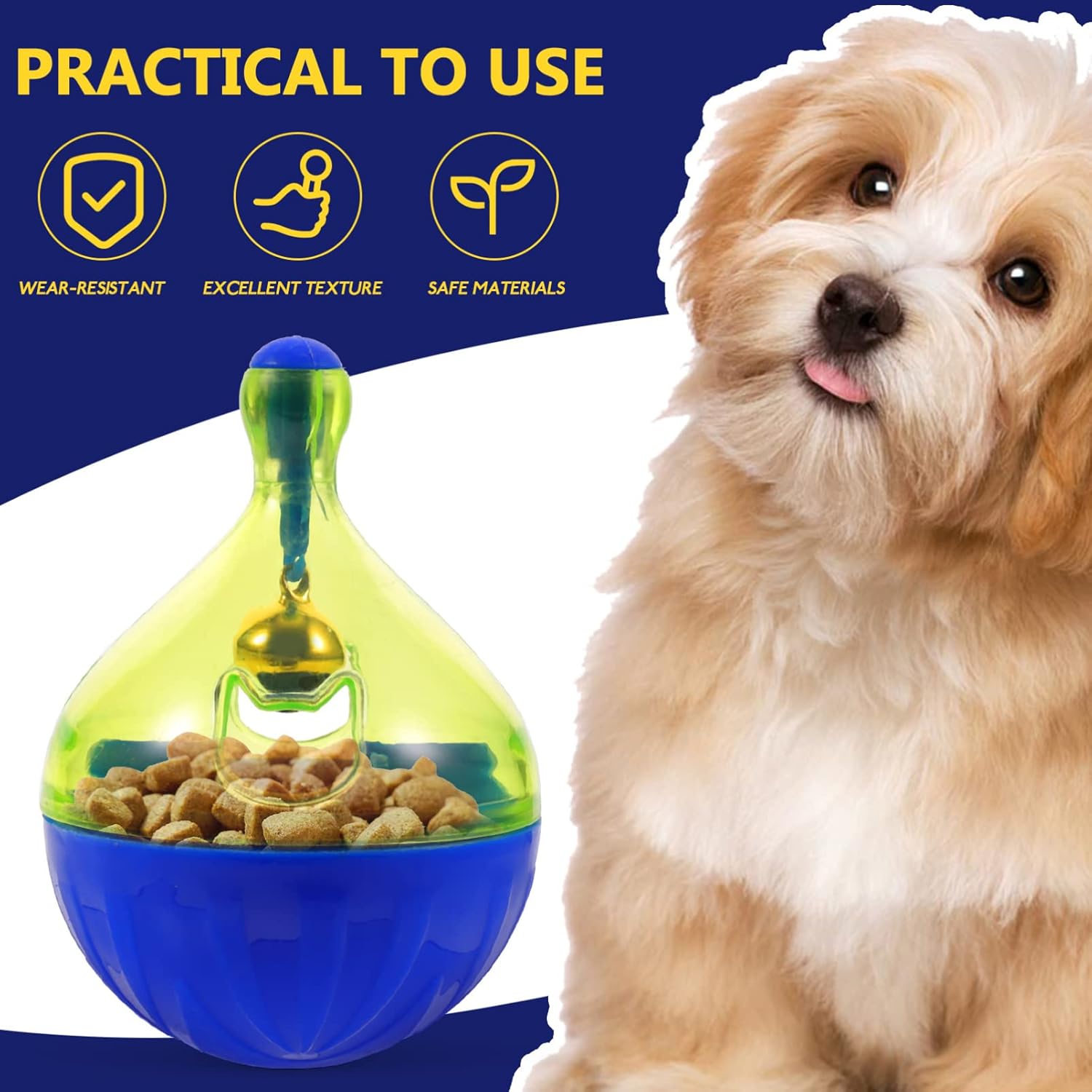 KFX-1527101 Interactive Pet Treat Dispenser Ball for Dogs and Cats - Slow Feeding Puzzle Toy with Tumbler Design