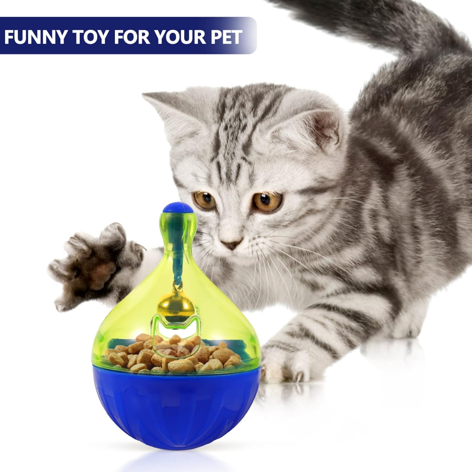 KFX-1527101 Interactive Pet Treat Dispenser Ball for Dogs and Cats - Slow Feeding Puzzle Toy with Tumbler Design