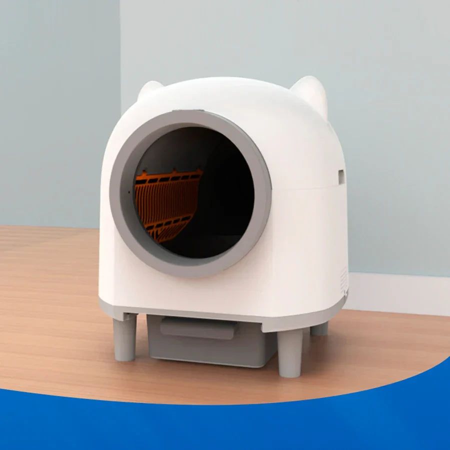 KFX-152723 Intelligent Self-Cleaning Cat Litter Box with Anti-Pinch Safety and App Connectivity, 80L Capacity