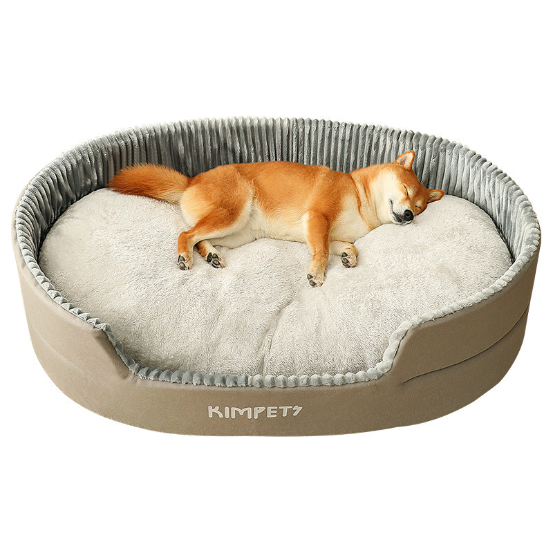 KFX-1527869 Washable Double-Sided Cat Nest and Dog Kennel with Waterproof Fabric and Cotton Cushion