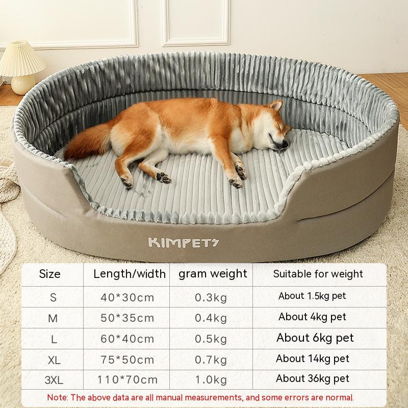 KFX-1527869 Washable Double-Sided Cat Nest and Dog Kennel with Waterproof Fabric and Cotton Cushion