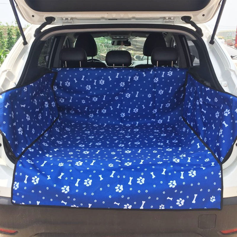 KFX-1528637 Large Waterproof Car Trunk Pet Mat for SUVs - Oxford Fabric Dog Pad, Adjustable Strap Fit