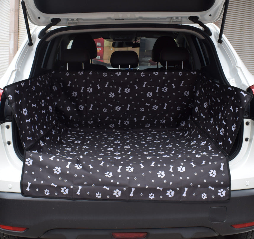 KFX-1528637 Large Waterproof Car Trunk Pet Mat for SUVs - Oxford Fabric Dog Pad, Adjustable Strap Fit