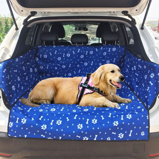 KFX-1528637 Large Waterproof Car Trunk Pet Mat for SUVs - Oxford Fabric Dog Pad, Adjustable Strap Fit