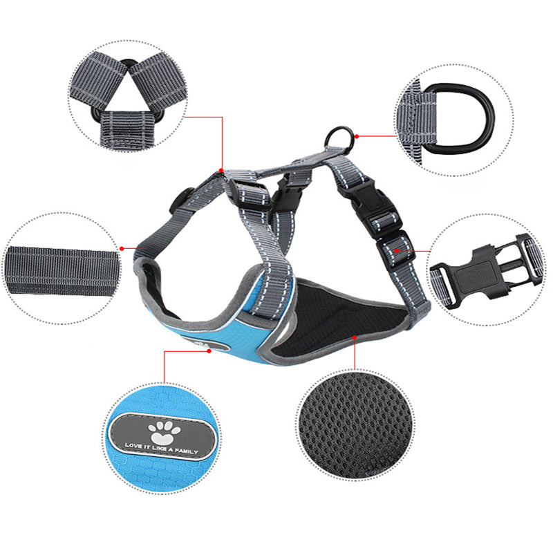KFX-1528893 Reflective Oxford Cloth Explosion-Proof Punch Vest with Adjustable Chest Strap