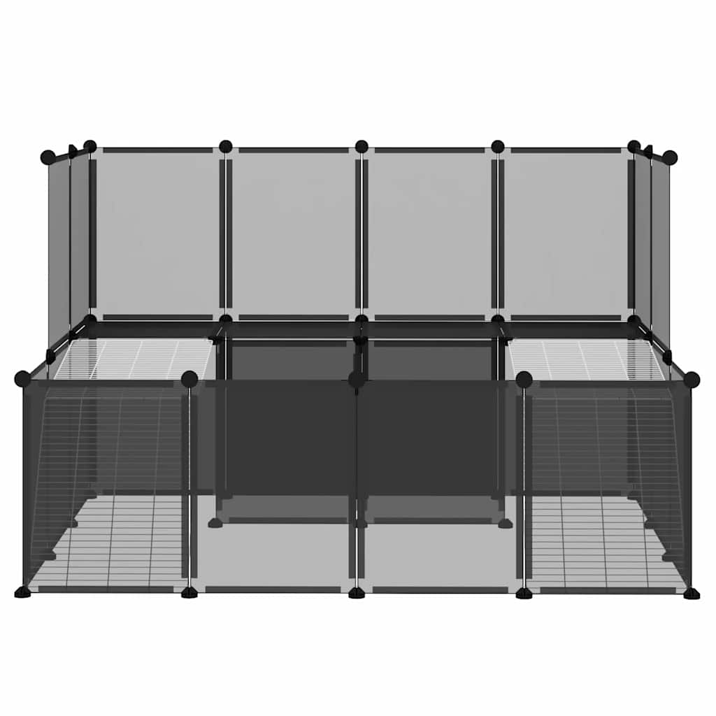 KFX-1531197 Spacious Multi-Level Small Animal Cage with Steel Frame, 143x107x93 cm
