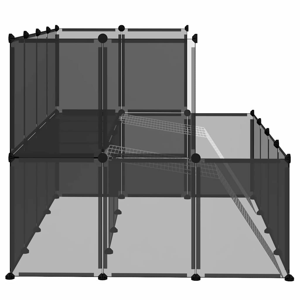 KFX-1531197 Spacious Multi-Level Small Animal Cage with Steel Frame, 143x107x93 cm