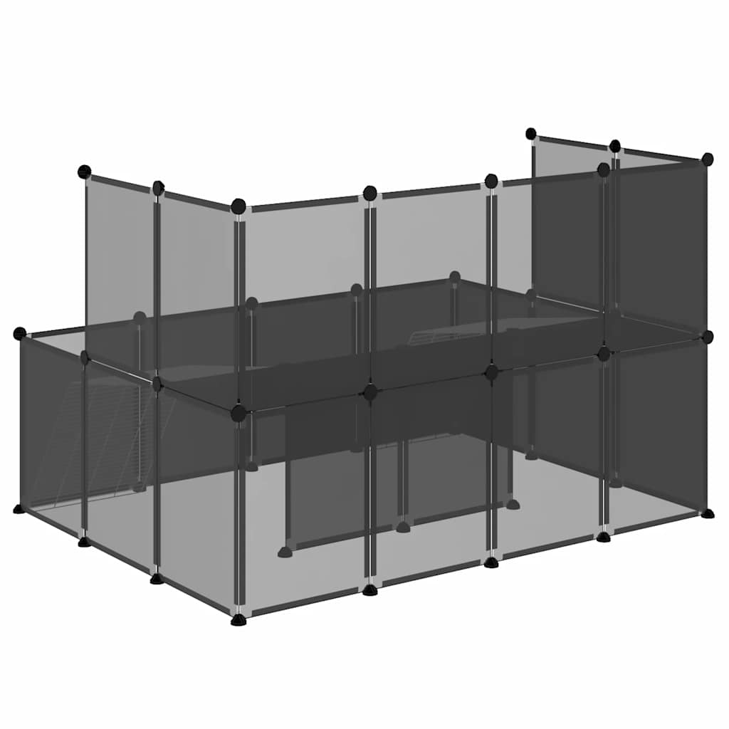 KFX-1531197 Spacious Multi-Level Small Animal Cage with Steel Frame, 143x107x93 cm