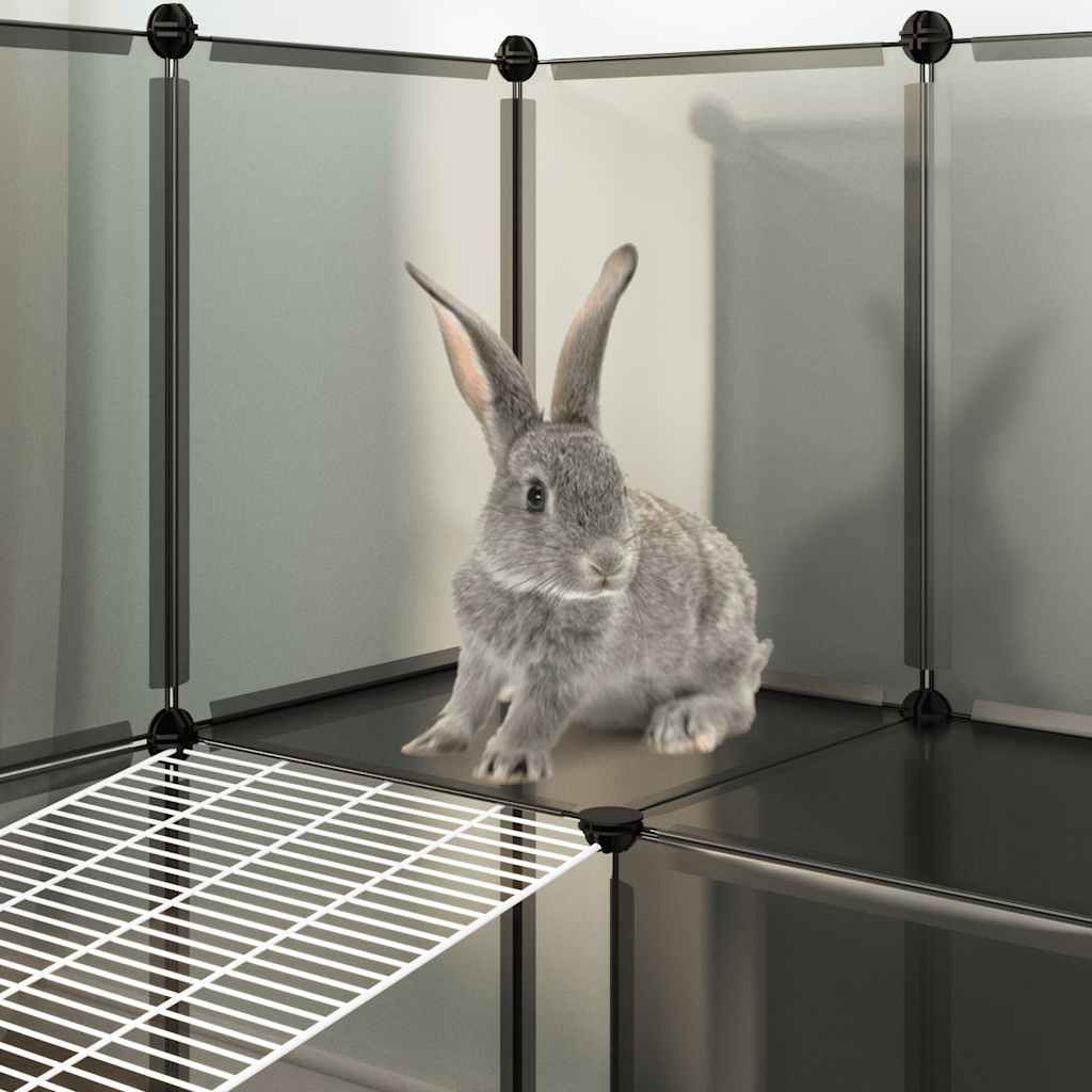KFX-1531197 Spacious Multi-Level Small Animal Cage with Steel Frame, 143x107x93 cm