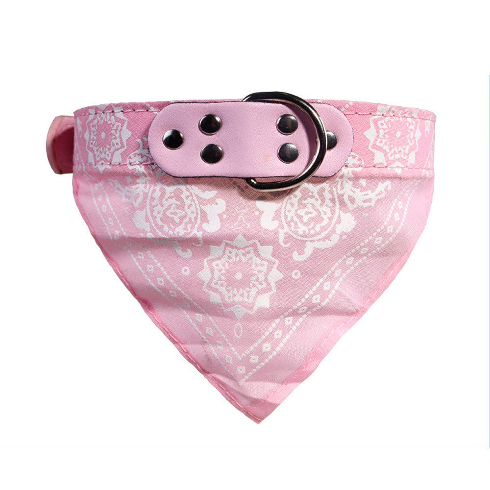 KFX-1531581 Pet Fashion Triangle Saliva Towel Collar - Striped Design, Available in Pink, Blue, Black, Red, Purple, Light Blue, and Rose Red