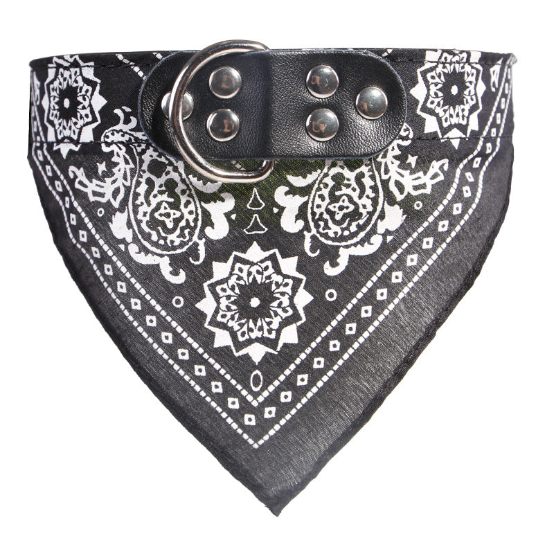 KFX-1531581 Pet Fashion Triangle Saliva Towel Collar - Striped Design, Available in Pink, Blue, Black, Red, Purple, Light Blue, and Rose Red