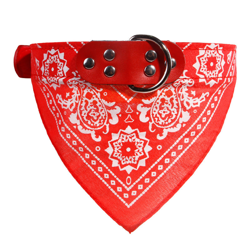 KFX-1531581 Pet Fashion Triangle Saliva Towel Collar - Striped Design, Available in Pink, Blue, Black, Red, Purple, Light Blue, and Rose Red
