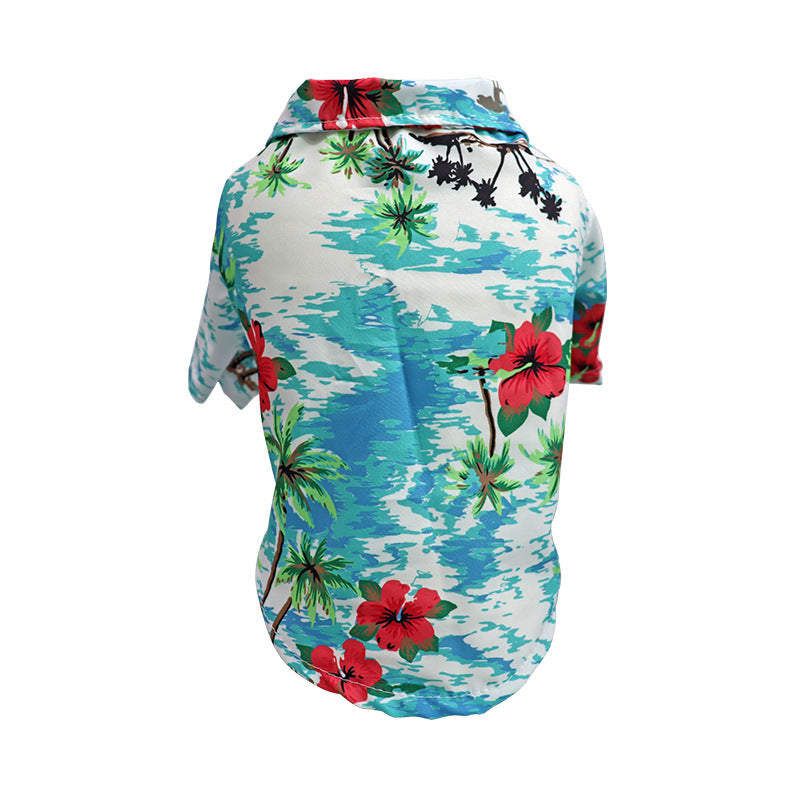 KFX-1531965 Lightweight Dog Hawaiian Shirt for Spring and Autumn - Breathable Chiffon, Multiple Colors Available