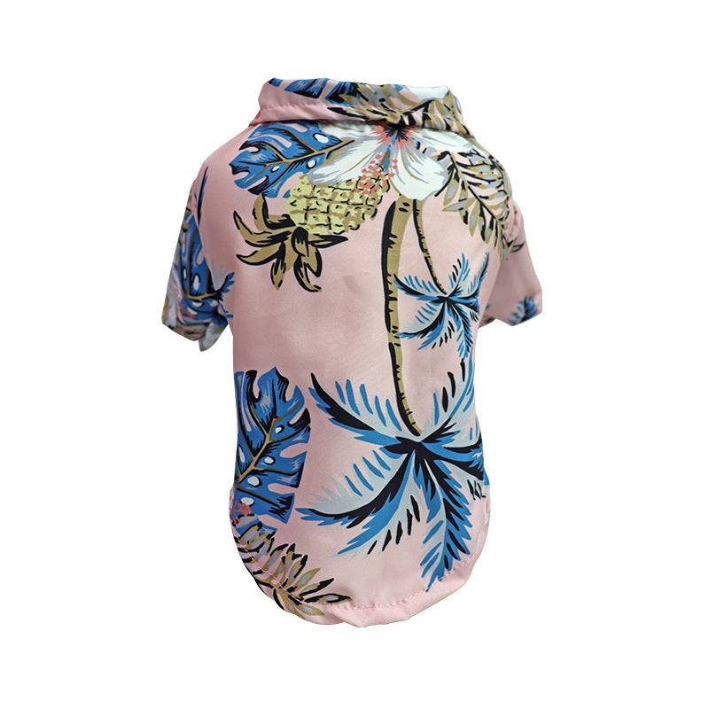 KFX-1531965 Lightweight Dog Hawaiian Shirt for Spring and Autumn - Breathable Chiffon, Multiple Colors Available
