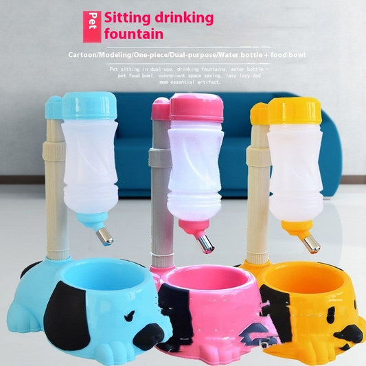 KFX-1533373 Pet Water Dispenser with Adjustable Height - Available in Pink, Blue, and Yellow