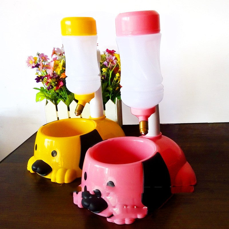 KFX-1533373 Pet Water Dispenser with Adjustable Height - Available in Pink, Blue, and Yellow