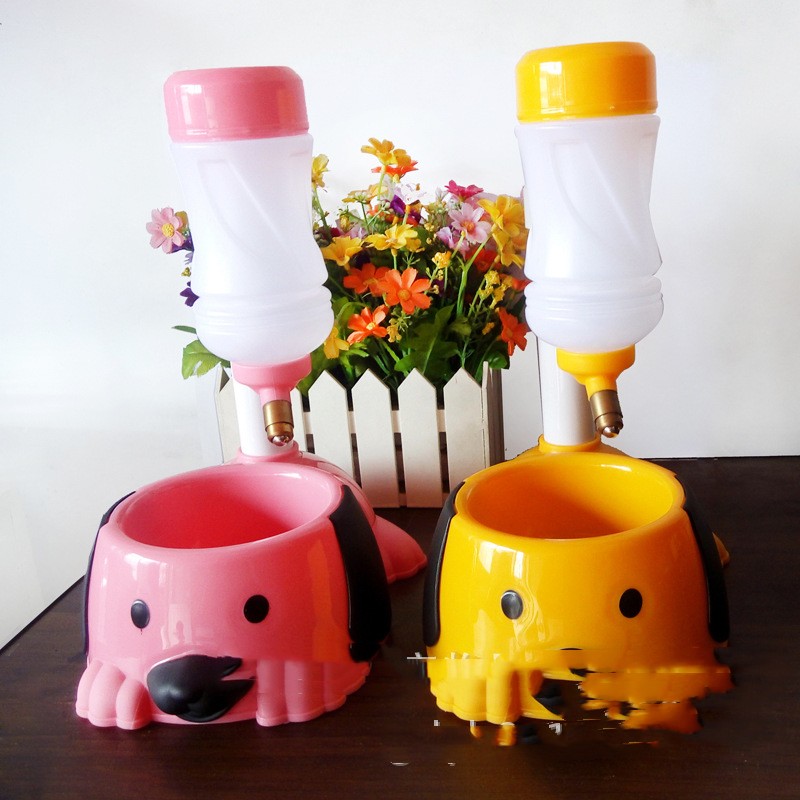 KFX-1533373 Pet Water Dispenser with Adjustable Height - Available in Pink, Blue, and Yellow