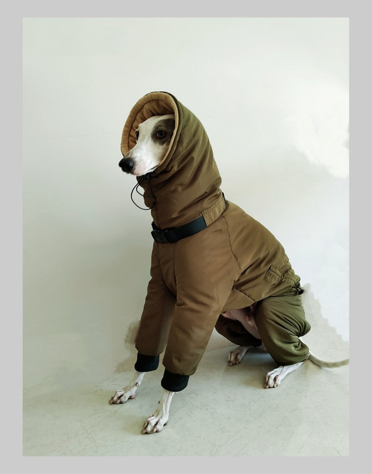KFX-1534013 Super Thick Cotton Padded Clothes for Dogs in Military Green, Sizes S-XL