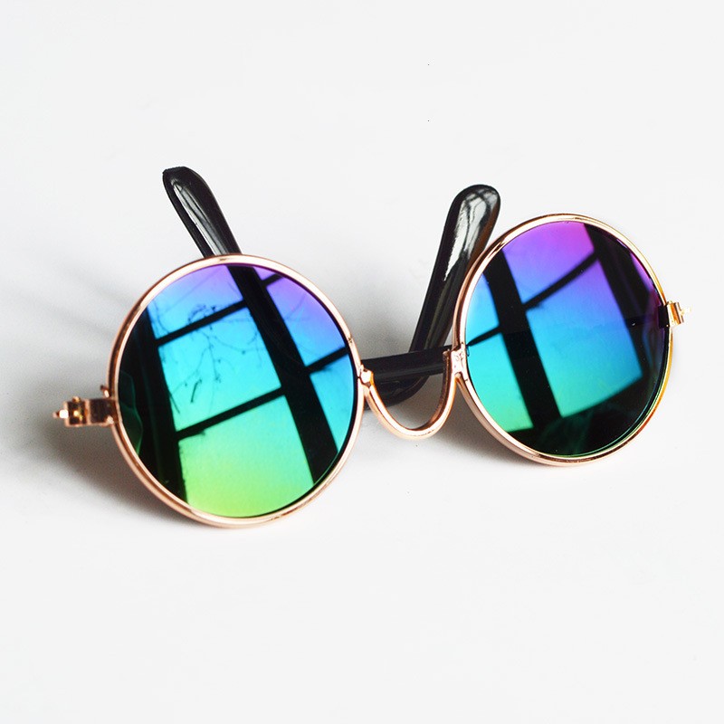 KFX-1536957 Reflective Small Pet Accessory Mirror with Anti-Slip Glasses Band - Colorful & Metal Design