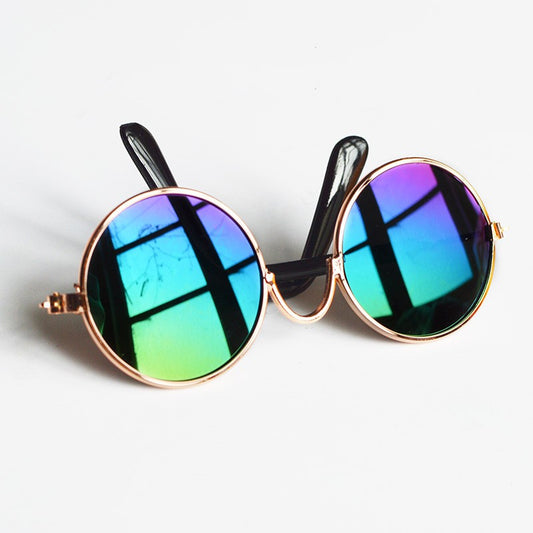 KFX-1536957 Reflective Small Pet Accessory Mirror with Anti-Slip Glasses Band - Colorful & Metal Design
