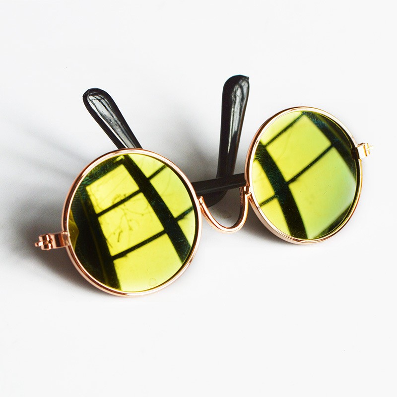 KFX-1536957 Reflective Small Pet Accessory Mirror with Anti-Slip Glasses Band - Colorful & Metal Design