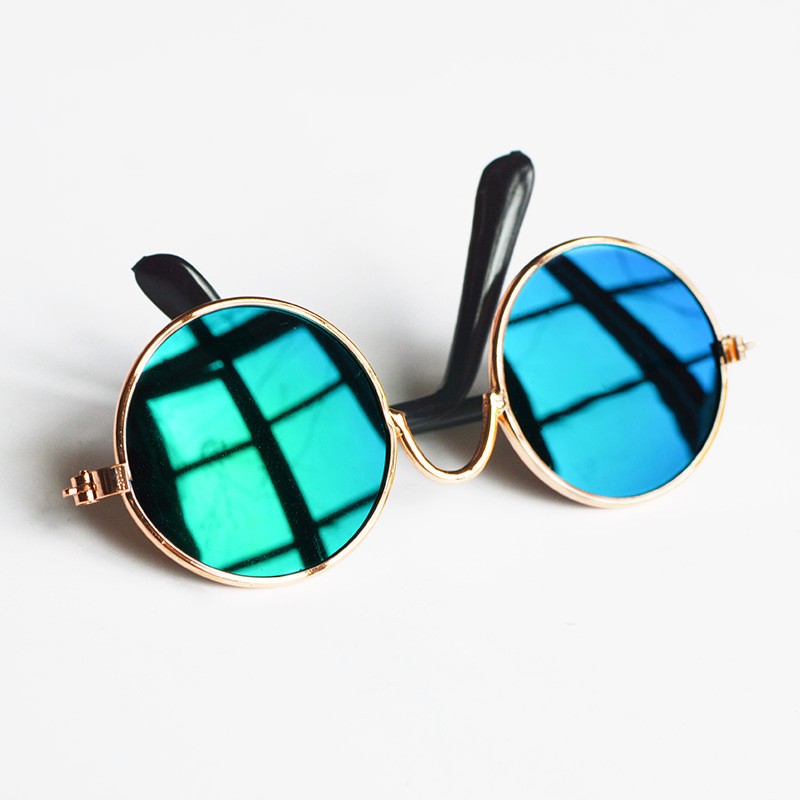 KFX-1536957 Reflective Small Pet Accessory Mirror with Anti-Slip Glasses Band - Colorful & Metal Design