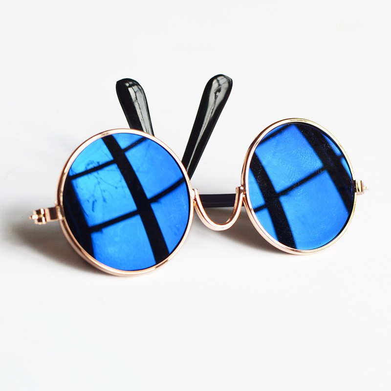 KFX-1536957 Reflective Small Pet Accessory Mirror with Anti-Slip Glasses Band - Colorful & Metal Design