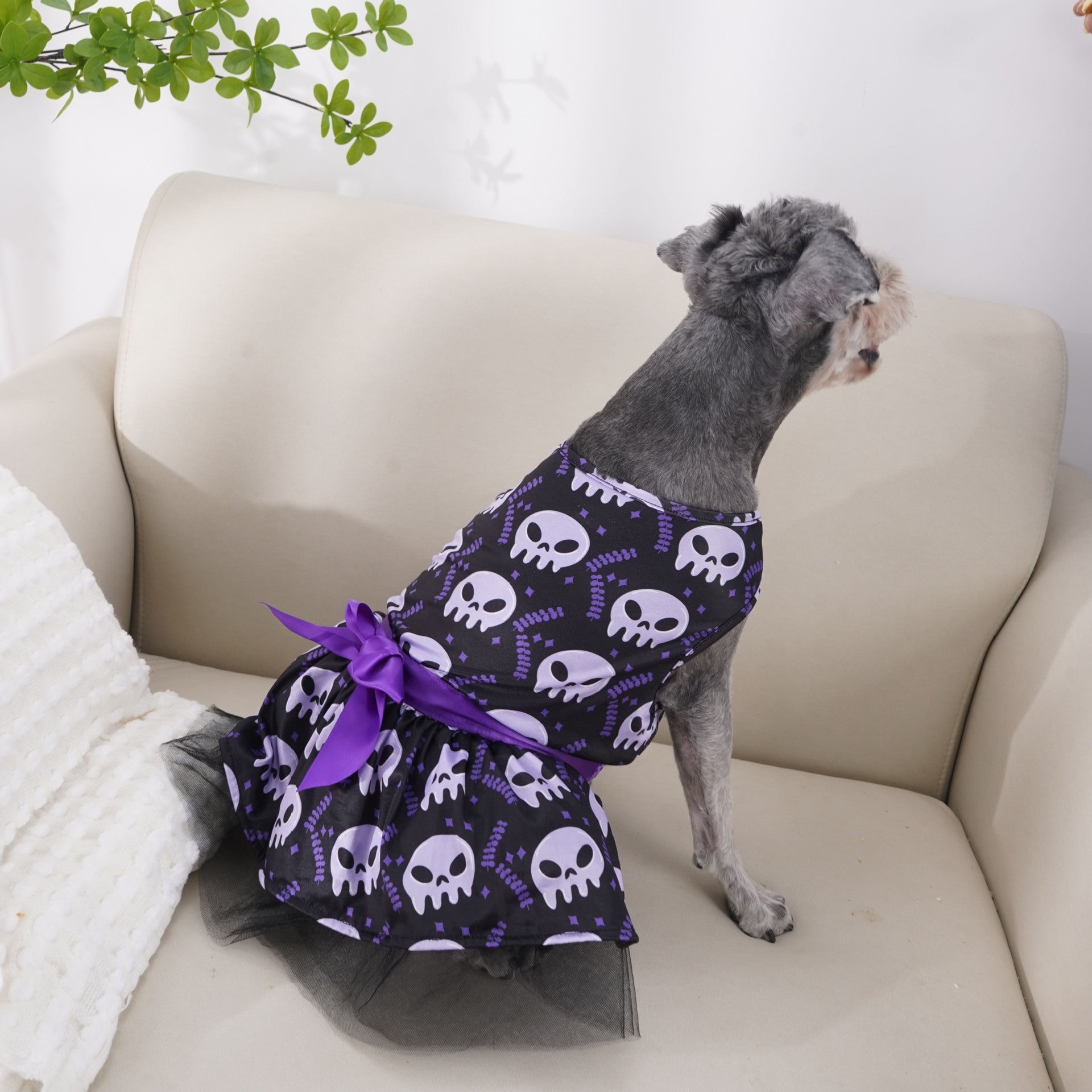 KFX-1539517 Colorful Skull Dog Cape for Halloween - Sizes S, M, L, XL