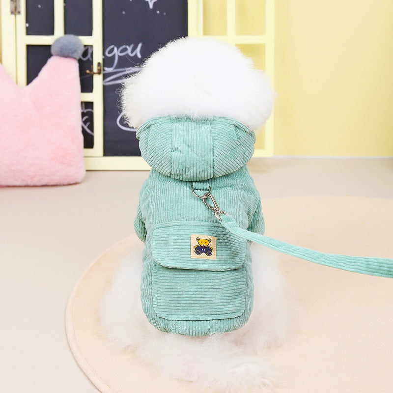 KFX-1539773 Cotton-Padded Winter Jacket with Teddy Bear Design and Pull Ring for Women