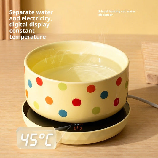KFX-1541181 Ceramic Heated Cat Water Bowl - Constant Temperature with Multiple Capacity Options